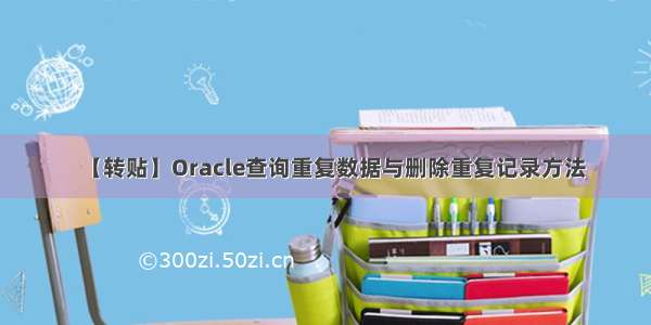 【转贴】Oracle查询重复数据与删除重复记录方法