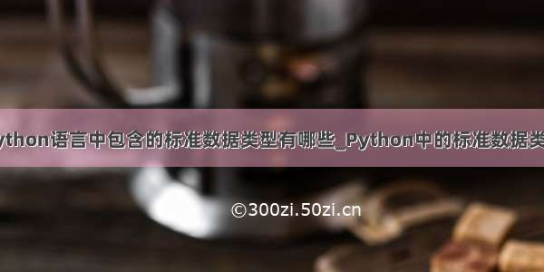 python语言中包含的标准数据类型有哪些_Python中的标准数据类型