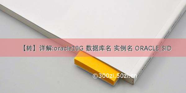 【转】详解:oracle10G 数据库名 实例名 ORACLE_SID