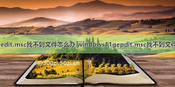 win11中gpedit.msc找不到文件怎么办 windows11gepdit.msc找不到文件的解决方法