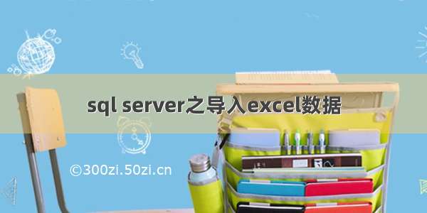 sql server之导入excel数据