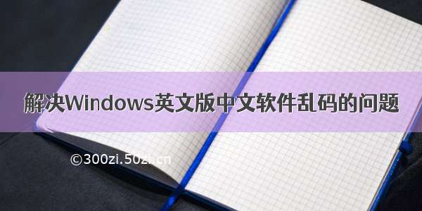 解决Windows英文版中文软件乱码的问题