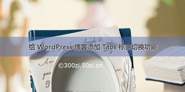 给 WordPress 博客添加 Tabs 标签切换功能