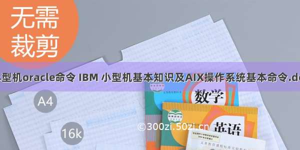 小型机oracle命令 IBM 小型机基本知识及AIX操作系统基本命令.doc