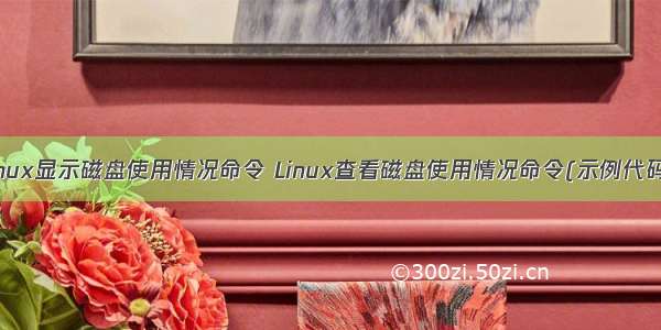 linux显示磁盘使用情况命令 Linux查看磁盘使用情况命令(示例代码)