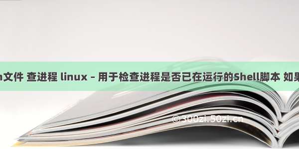 linux执行sh文件 查进程 linux – 用于检查进程是否已在运行的Shell脚本 如果是 则退出...