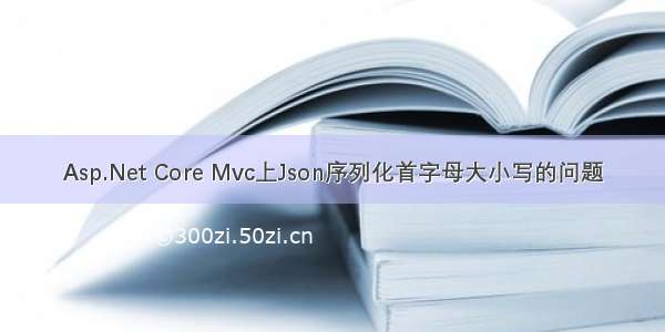 Asp.Net Core Mvc上Json序列化首字母大小写的问题