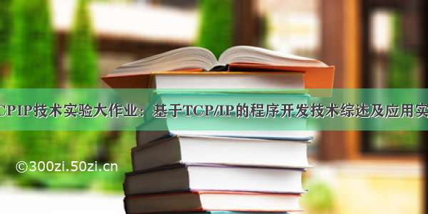 TCPIP技术实验大作业：基于TCP/IP的程序开发技术综述及应用实践