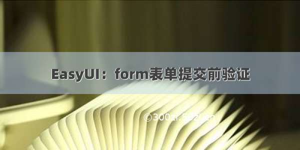 EasyUI：form表单提交前验证