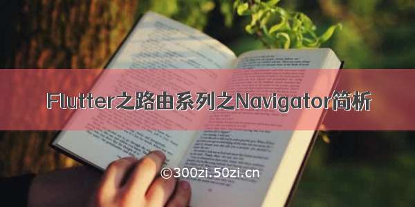 Flutter之路由系列之Navigator简析