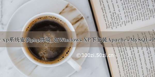 window xp系统安装php环境_在Windows XP下安装Apache+MySQL+PHP环境
