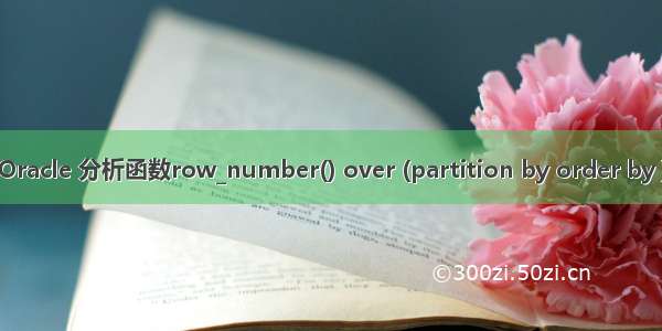 Oracle 分析函数row_number() over (partition by order by )