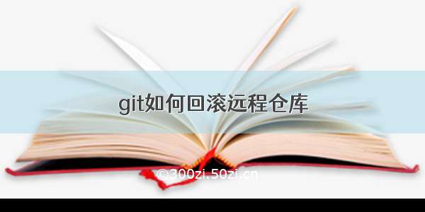 git如何回滚远程仓库