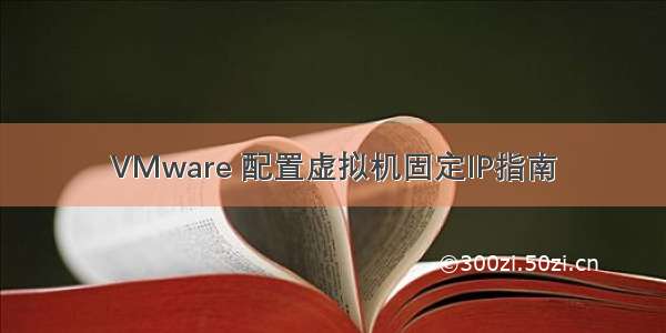 VMware 配置虚拟机固定IP指南