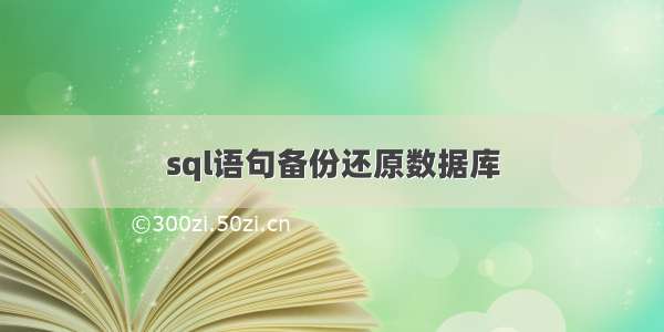 sql语句备份还原数据库