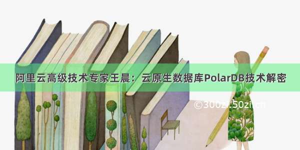 阿里云高级技术专家王晨：云原生数据库PolarDB技术解密