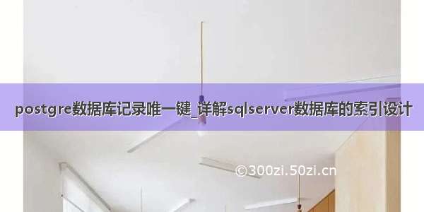 postgre数据库记录唯一键_详解sqlserver数据库的索引设计