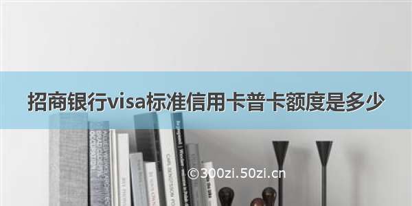 招商银行visa标准信用卡普卡额度是多少