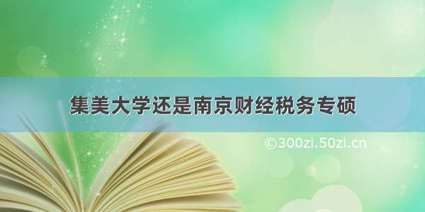 集美大学还是南京财经税务专硕