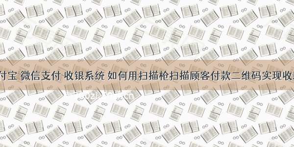 支付宝 微信支付 收银系统 如何用扫描枪扫描顾客付款二维码实现收款？