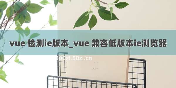 vue 检测ie版本_vue 兼容低版本ie浏览器