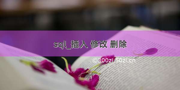 sql_插入 修改 删除