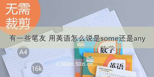 有一些笔友 用英语怎么说是some还是any