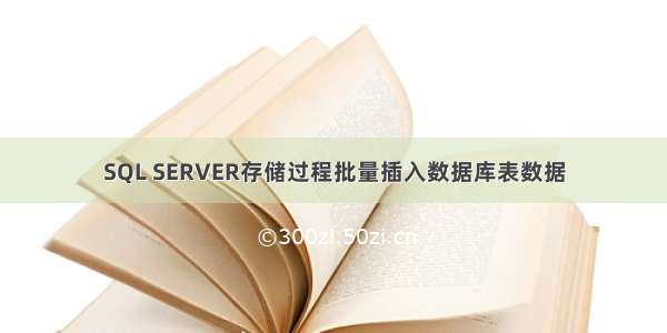 SQL SERVER存储过程批量插入数据库表数据