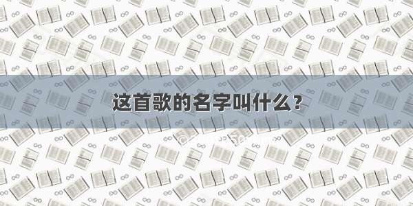 这首歌的名字叫什么？