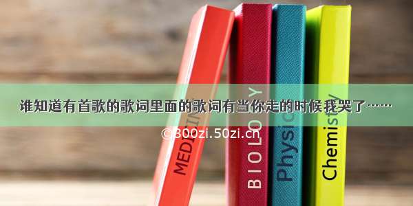 谁知道有首歌的歌词里面的歌词有当你走的时候我哭了……