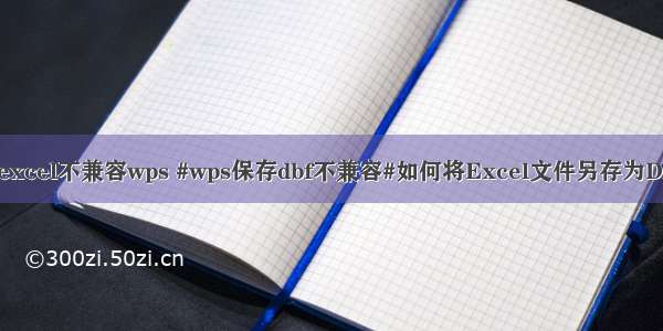 php导出excel不兼容wps #wps保存dbf不兼容#如何将Excel文件另存为DBF3格式