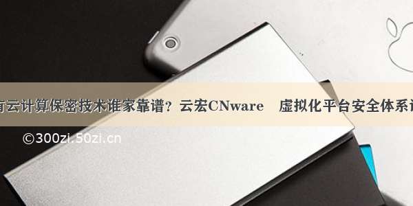 私有云计算保密技术谁家靠谱？云宏CNware®虚拟化平台安全体系设计