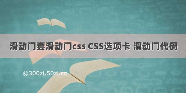 滑动门套滑动门css CSS选项卡 滑动门代码
