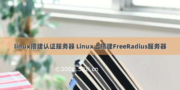 linux搭建认证服务器 Linux上搭建FreeRadius服务器
