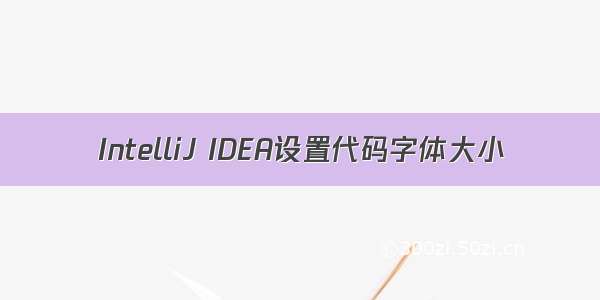 IntelliJ IDEA设置代码字体大小