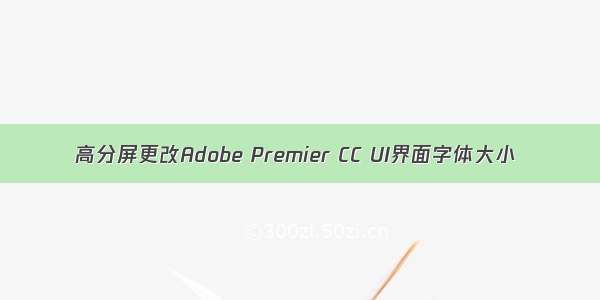 高分屏更改Adobe Premier CC UI界面字体大小