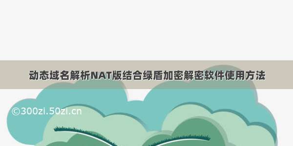 动态域名解析NAT版结合绿盾加密解密软件使用方法