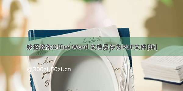 妙招教你Office Word 文档另存为PDF文件[转]