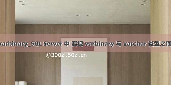 c# mysql varbinary_SQL Server 中 实现 varbinary 与 varchar 类型之间的数据转换