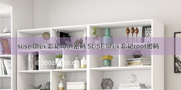 suse linux 忘记root密码 SUSE linux 忘记root密码