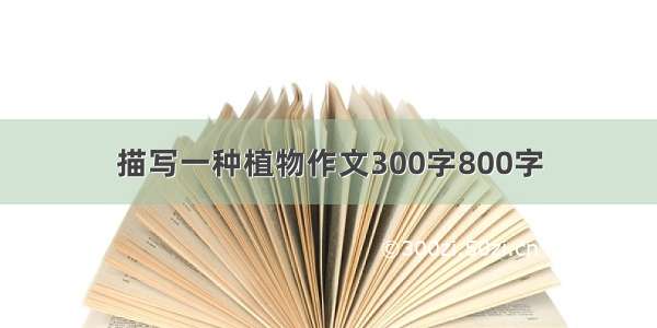 描写一种植物作文300字800字