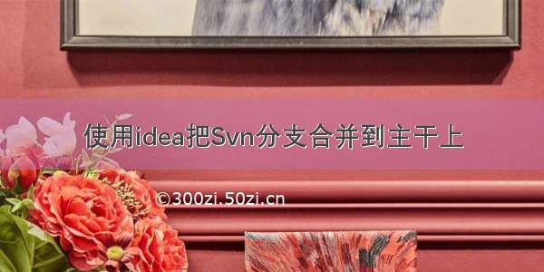 使用idea把Svn分支合并到主干上