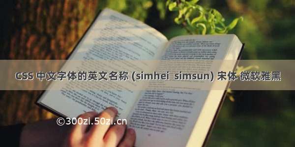 CSS 中文字体的英文名称 (simhei  simsun) 宋体 微软雅黑