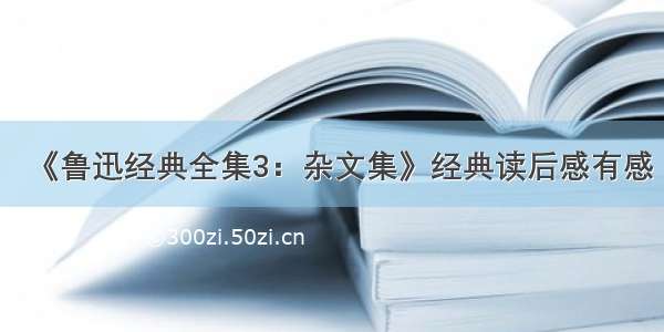 《鲁迅经典全集3：杂文集》经典读后感有感