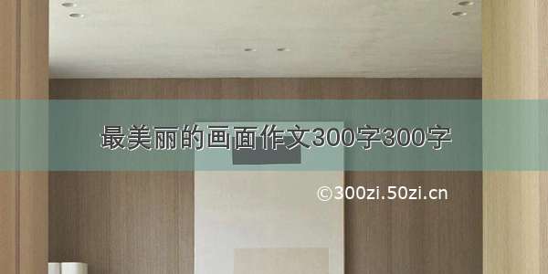 最美丽的画面作文300字300字