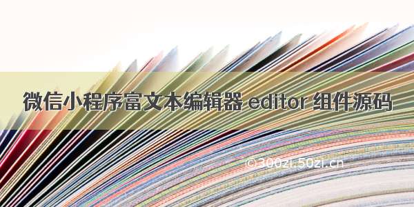 微信小程序富文本编辑器 editor 组件源码