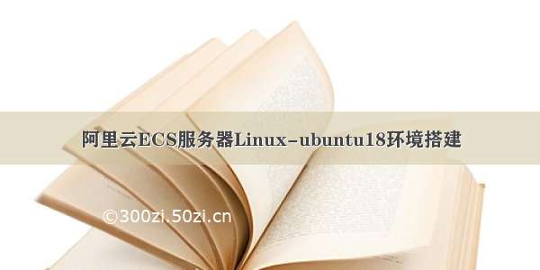阿里云ECS服务器Linux-ubuntu18环境搭建