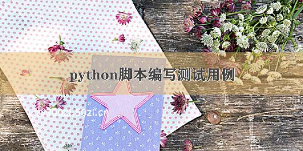 python脚本编写测试用例