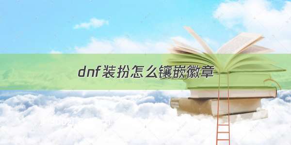 dnf装扮怎么镶嵌徽章