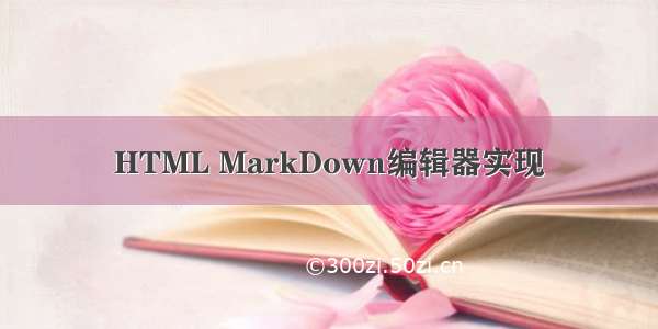 HTML MarkDown编辑器实现